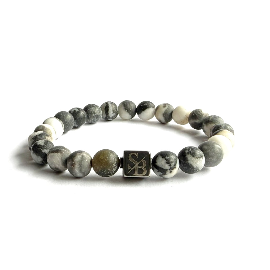 Frosted Zebra Stones (8mm)