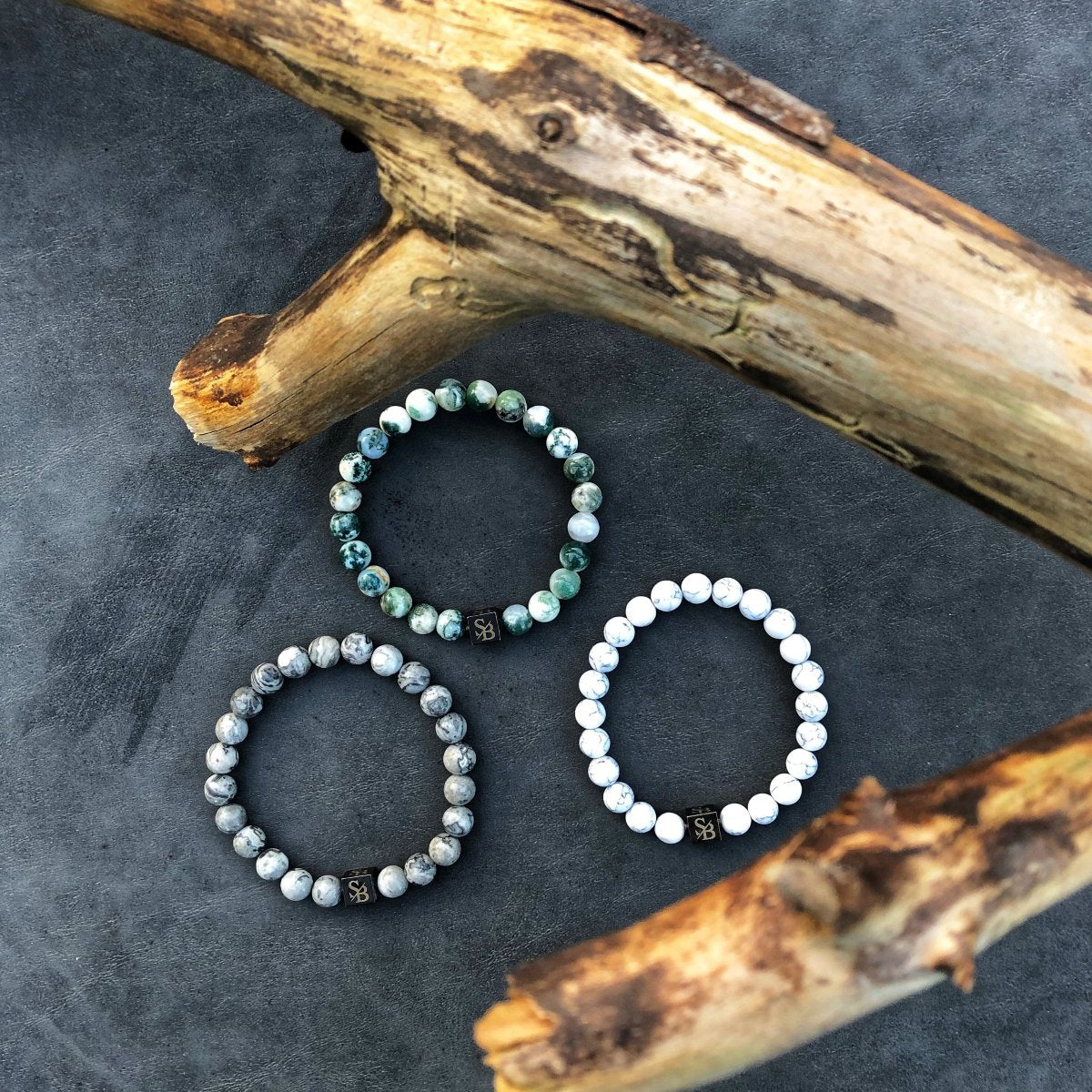 Triple White Set (8mm)