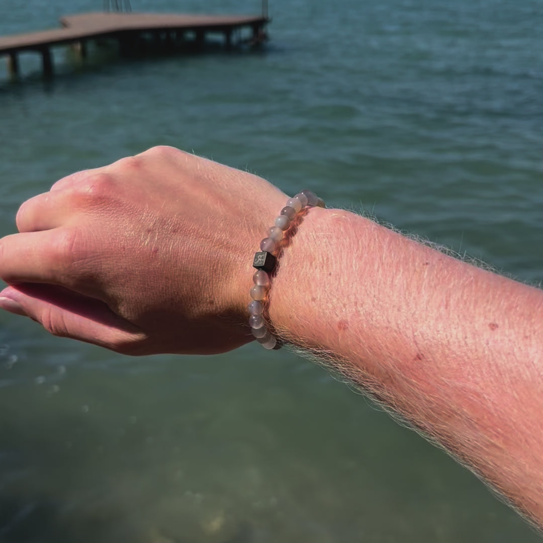 Load video: Striped Agate Stones (6mm)