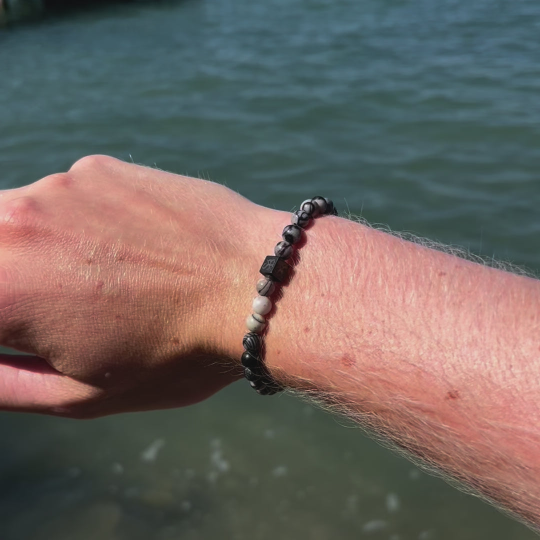 Load video: Black Silk Stones (6mm)