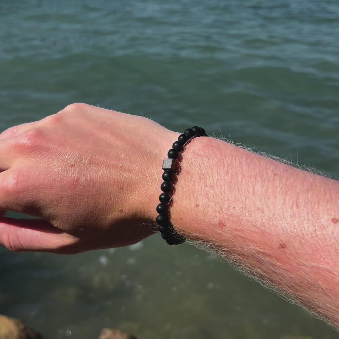 Load video: Matte Obsidian Stones (6mm)
