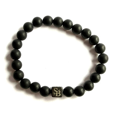 Matte Obsidian Stones (8mm) - Detail | Stoney Bracelets