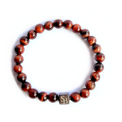 Red Tiger Eye Stones (8mm) - Detail | Stoney Bracelets