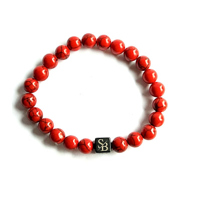 Red Vintage Stones (8mm) - Detail | Stoney Bracelets