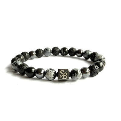 Dark Polar | Mixed Stones (8mm) - Stoney Bracelets | Handgemaakte Natuursteen Armband
