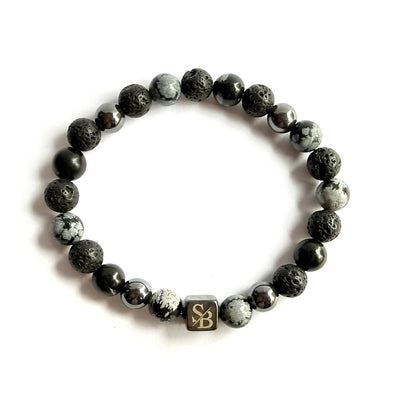 Dark Polar | Mixed Stones (8mm) - Detail | Stoney Bracelets