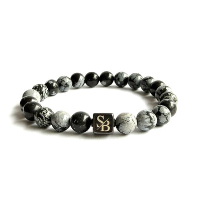 Snowflake Obsidian Stones (8mm) - Stoney Bracelets | Handgemaakte Natuursteen Armband