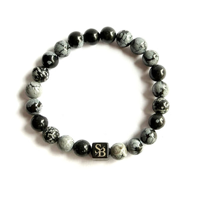 Snowflake Obsidian Stones (8mm) - Detail | Stoney Bracelets