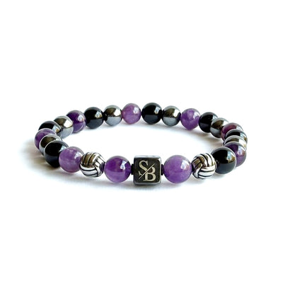 Athena | Silver+ Stones (8mm) - Stoney Bracelets | Handgemaakte Natuursteen Armband