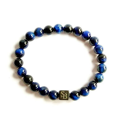 Blue Tiger Eye Stones (8mm) - Detail | Stoney Bracelets