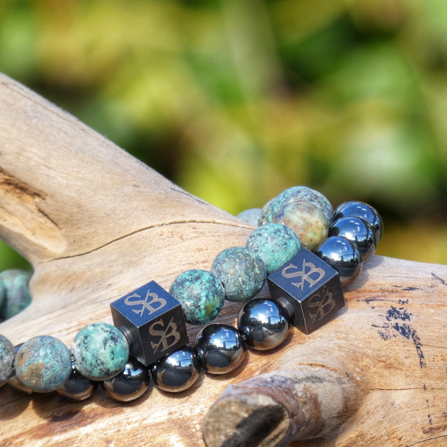 De groene afrikaanse turquoise kralen in de African Turquoise stones van Stoney Bracelets