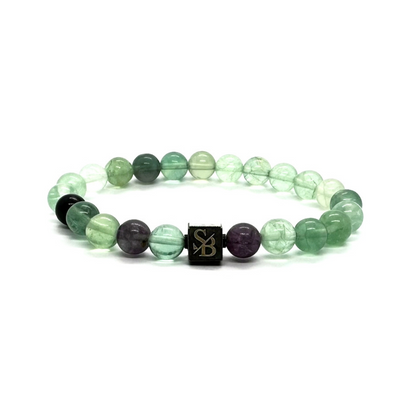 Groene Fluoriet armband 8mm van Stoney Bracelets, productfoto