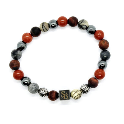 Hermes Silver+ Stones van Stoney Bracelets met 925 zilveren kralen bovenaanzicht