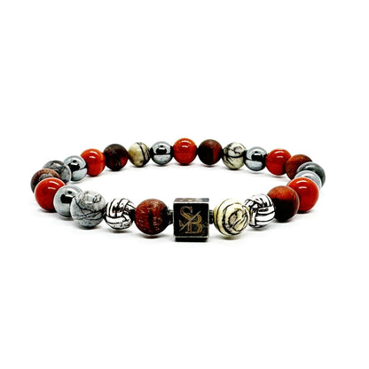 Hermes Silver+ Stones van Stoney Bracelets met 925 zilveren kralen Vooraanzicht