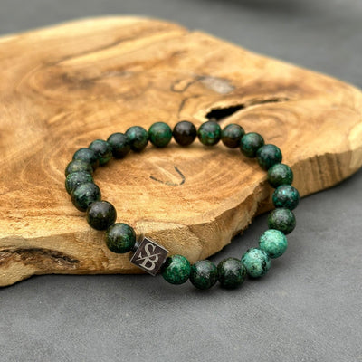 African Turquoise Stones (8mm) - Zijaanzicht | Stoney Bracelets