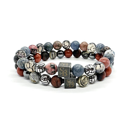 De Olympian set van Stoney Bracelets gemaakt voor de echte goden van natuursteen armbanden. Vooraanzicht