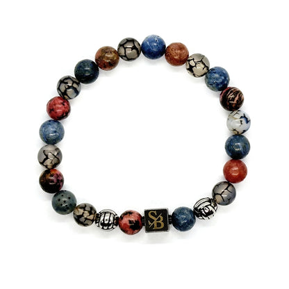 De Olympian set van Stoney Bracelets gemaakt voor de echte goden van natuursteen armbanden. De Poseidon Silver+ Stones op beeld