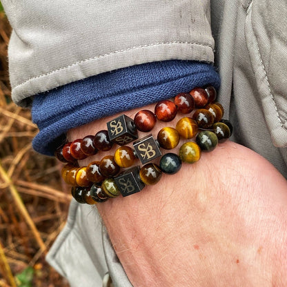 Stoney Bracelets Heren Armband Multicolor Tiger Eye Stones