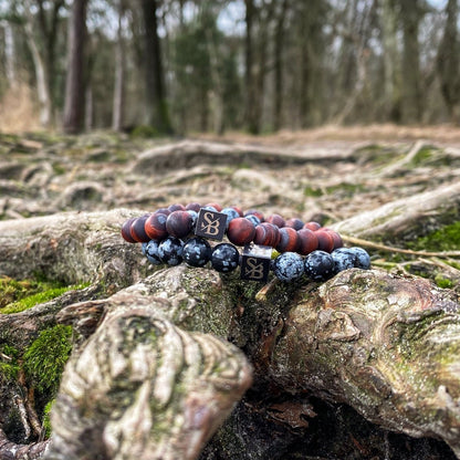 stoney Bracelets Heren Armband Red Tiger Eye Frosted