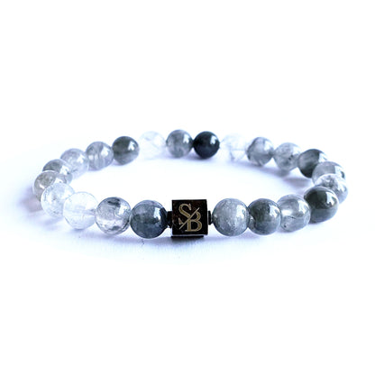 Stoney Bracelets Heren Armband Grey Crystal Stones