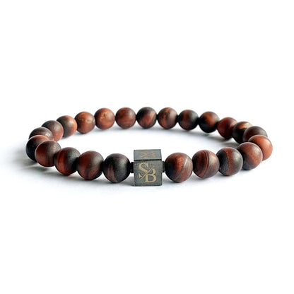 stoney Bracelets Heren Armband Red Tiger Eye Frosted Verpakking