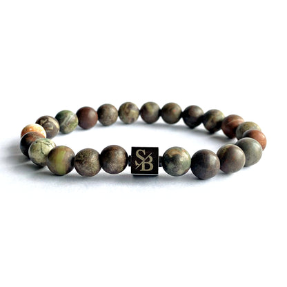 Stoney Bracelets Heren Armband Flower Jasper Stones