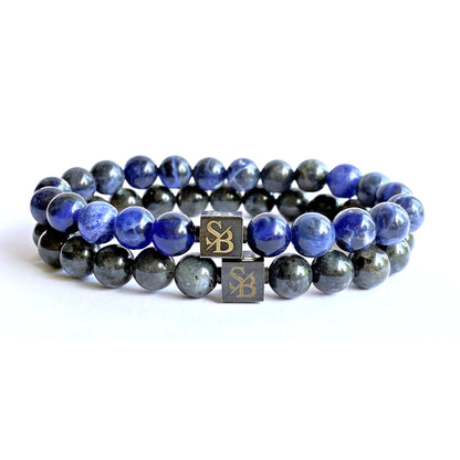 Stoney Bracelets Heren Armband Lapis Lazuli Set