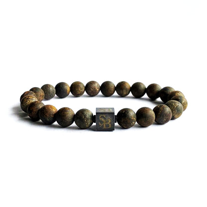 Stoney Bracelets Heren Armband Matte Bronzite Stones