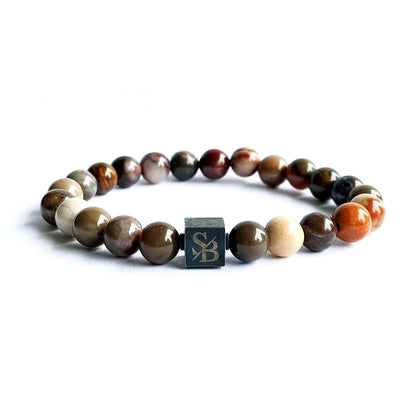 Stoney Bracelets Heren Armband Petrified Wood Stones