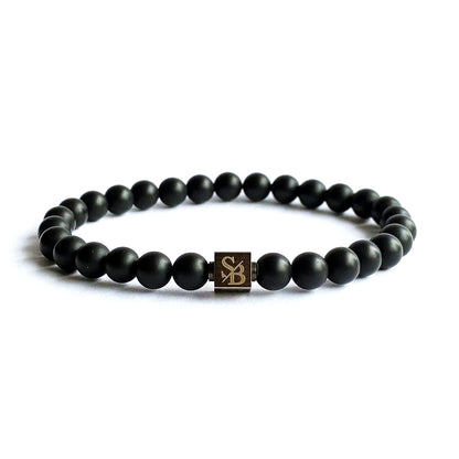 Stoney Bracelets Dames Armband Matte Obsidian Stones 6mm