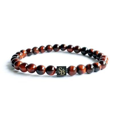 Stoney Bracelets DAmes Armband Red Tiger Eye Stones 6mm 