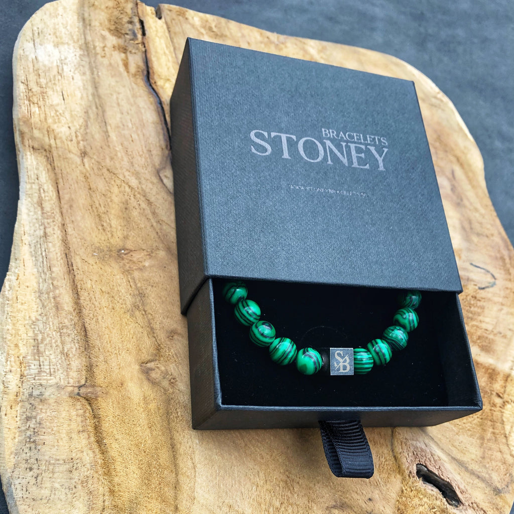 Stoney Bracelets Heren Armband Malachite Green Stones