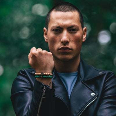 Stoney Bracelets Heren Armband Malachite Green Stones