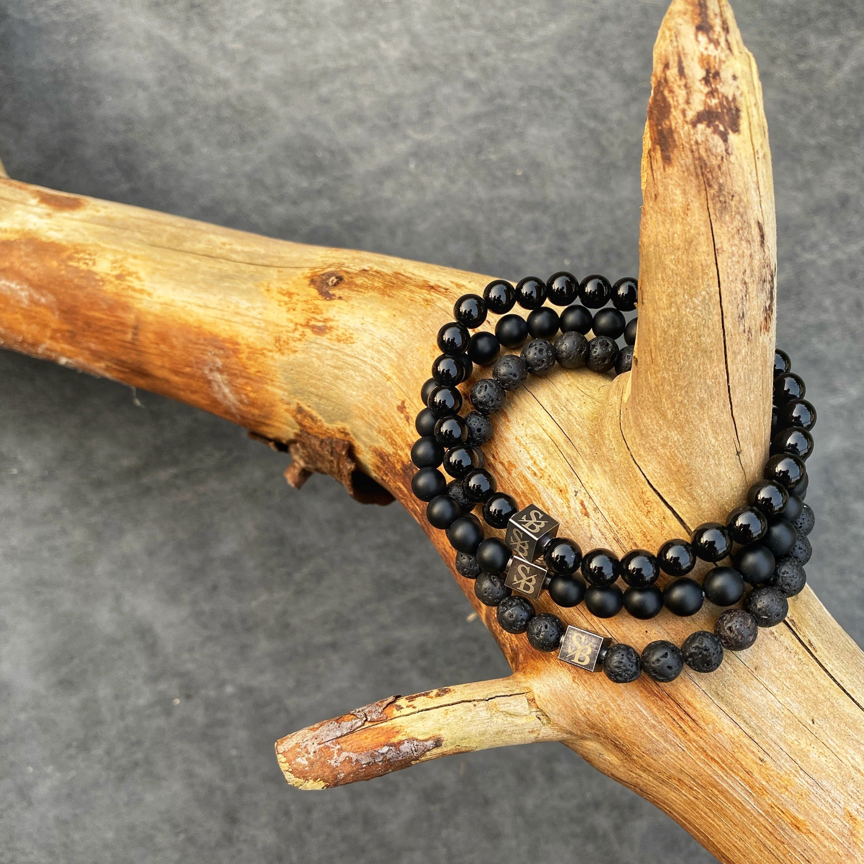 Stoney Bracelets Dames Armband Obsidian Stones 6mm