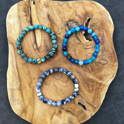 Stoney Bracelets Heren Armband Brightening Blue Stones