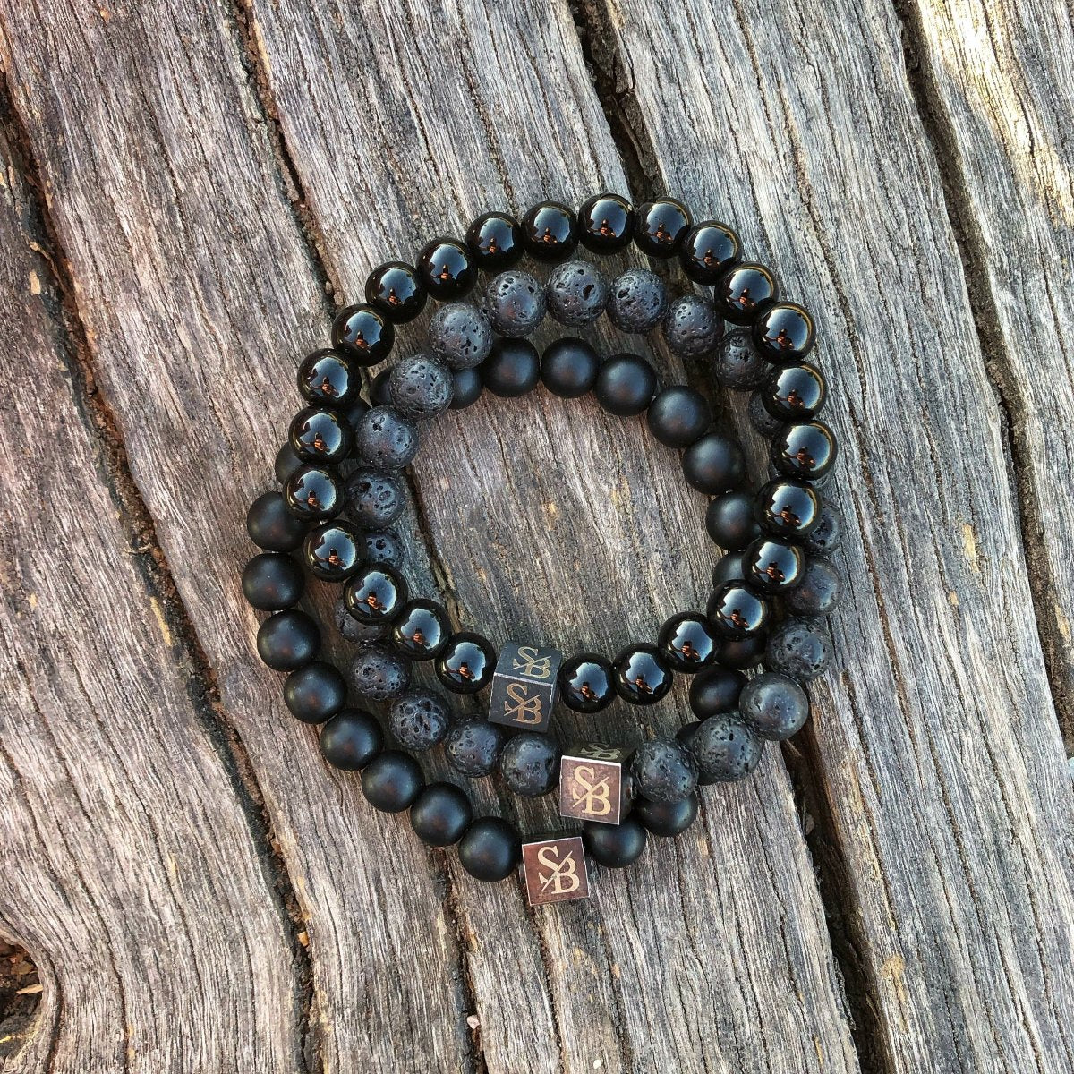 Stoney Bracelets Heren Armband Obsidian Stones