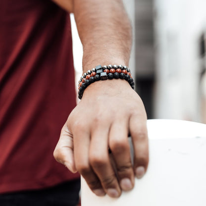 Stoney Bracelets Heren Armband Hematiet Stones