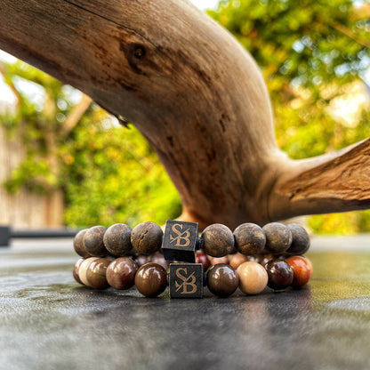 Stoney Bracelets Premium Collectie Matte Bronzonite Stones