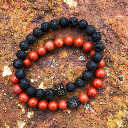 Stoney Bracelets Heren Armband Red Sesame Stones