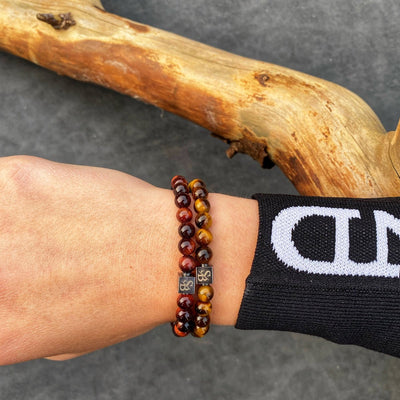 Stoney Bracelets DAmes Armband Red Tiger Eye Stones 6mm