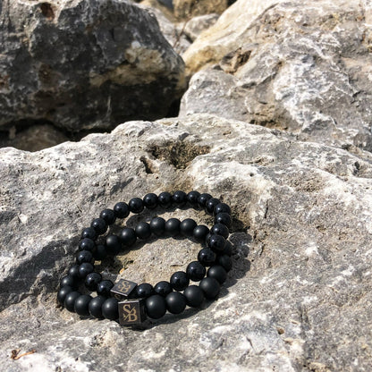 Stoney Bracelets Heren Armband Double Black Set