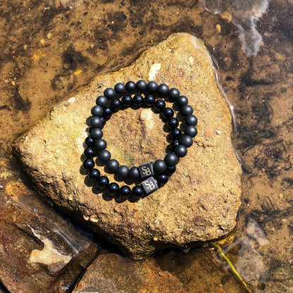 Stoney Bracelets Heren Armband Double Black Set