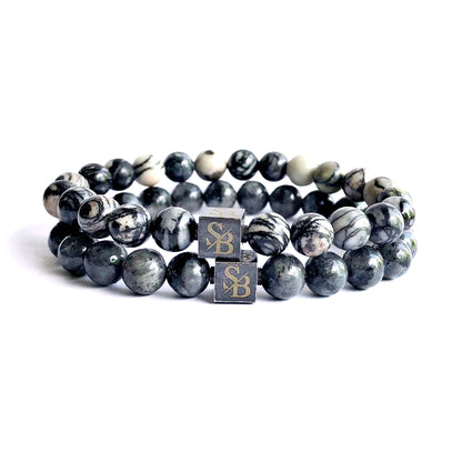 Stoney Bracelets Heren Armband Double Gray Set