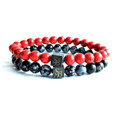 Stoney Bracelets Heren Armband Red Vs Black Set