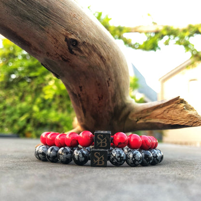 Stoney Bracelets Heren Armband Red Vs Black Set