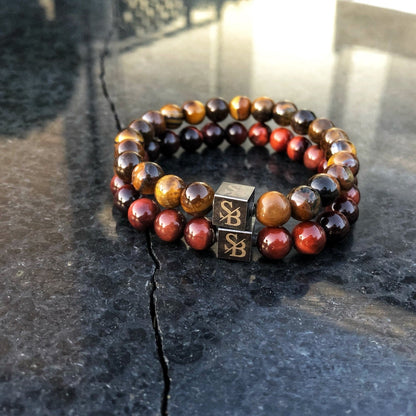 Stoney Bracelets Heren Armband Tiger Eye Set