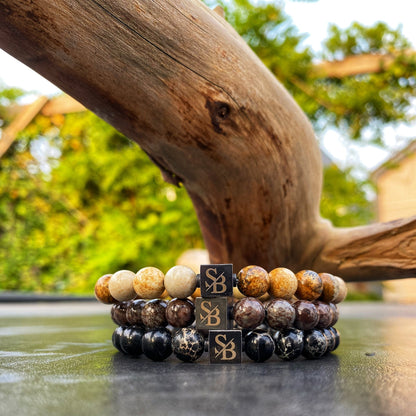 Stoney Bracelets Sets Collectie Triple Brown Set