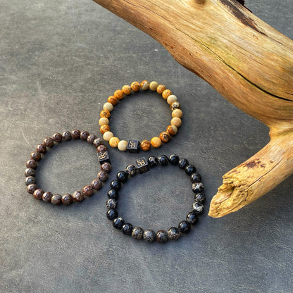 Stoney Bracelets Sets Collectie Triple Brown Set