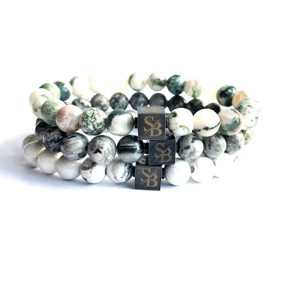 Stoney Bracelets Heren Armband Triple White Set