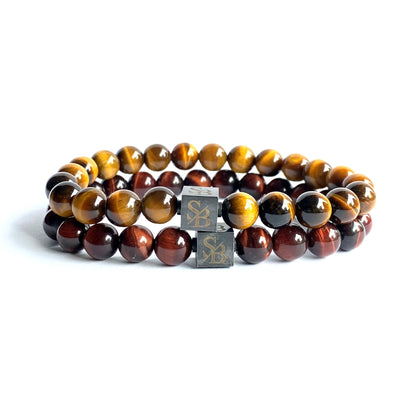 Stoney Bracelets Heren Armband Tiger Eye Set